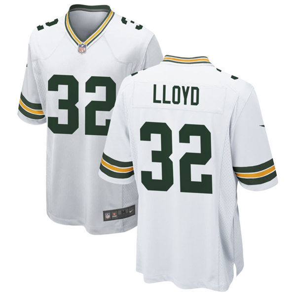  Mens Green Bay Packers #32 MarShawn Lloyd  Nike White Vapor Limited Player Jersey 