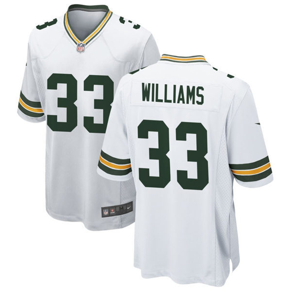  Mens Green Bay Packers #33 Evan Williams Nike White Vapor Limited Player Jersey 