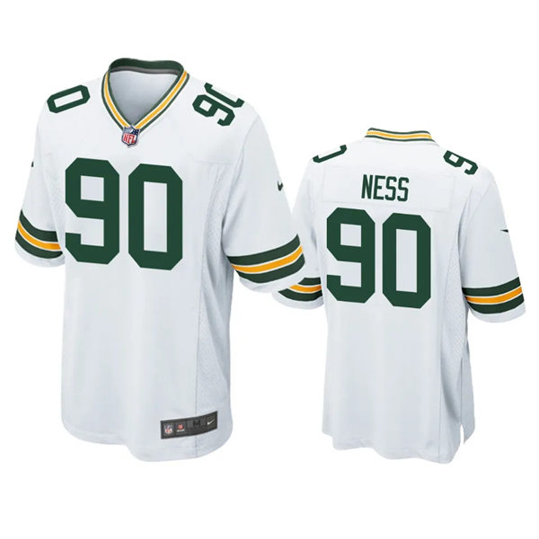  Mens Green Bay Packers #90 Lukas Van Ness Nike White Vapor Limited Player Jersey 