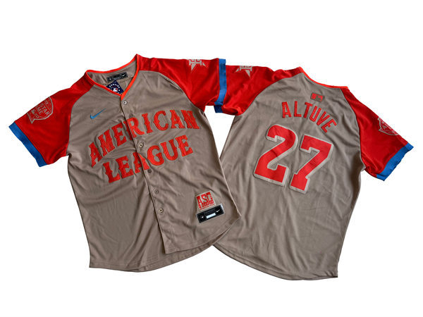  Mens Houston Astros #27 Jose Altuve American League Nike 2024 MLB All-Star Game Limited Player Jersey - Cream 