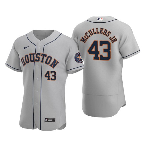 Mens Houston Astros #43 Lance McCullers Gray Road Flexbase Player Jersey 