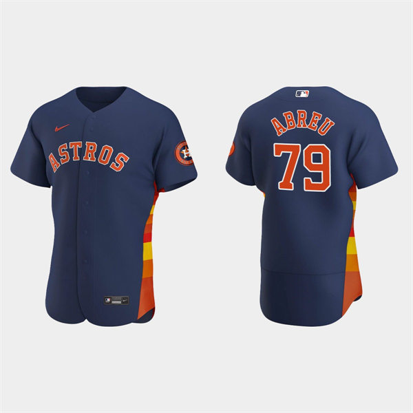  Mens Houston Astros #79 Jose Abreu Nike Navy Alternate Flexbase Player Jersey 