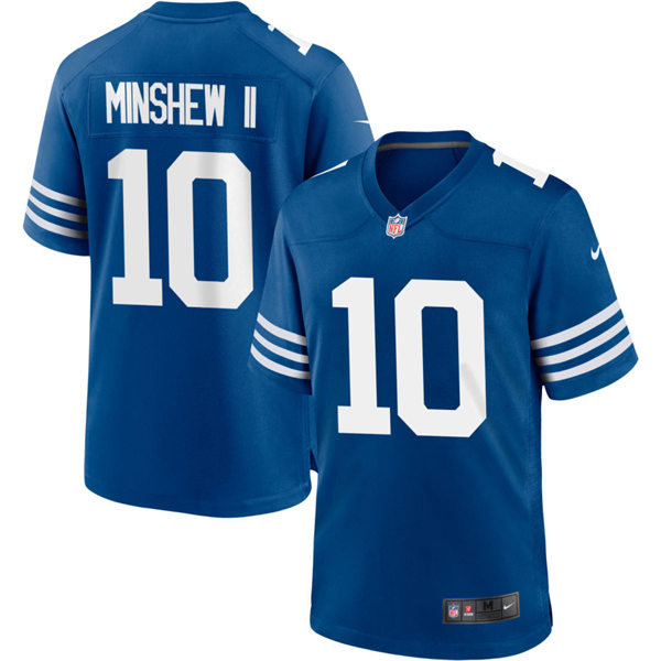  Mens Indianapolis Colts #10 Gardner Minshew II Nike Royal Alternate Retro Vapor Limited Jersey 