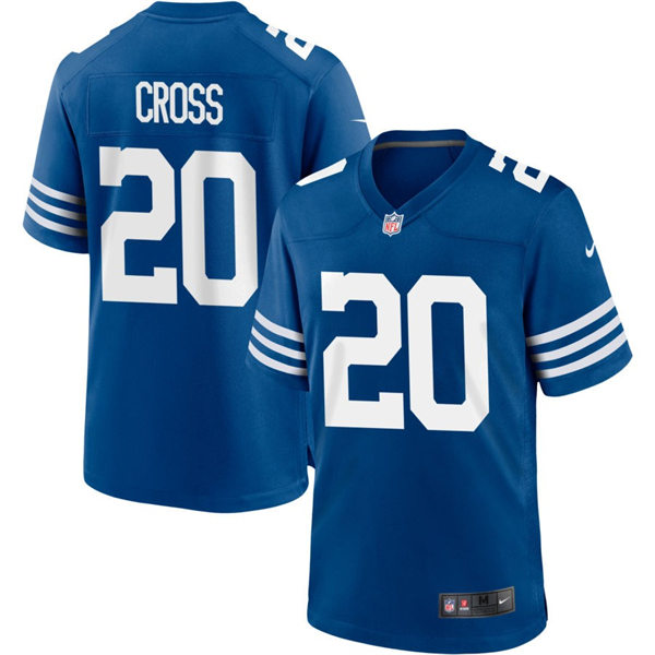  Mens Indianapolis Colts #20 Nick Cross Nike Royal Alternate Retro Vapor Limited Jersey 
