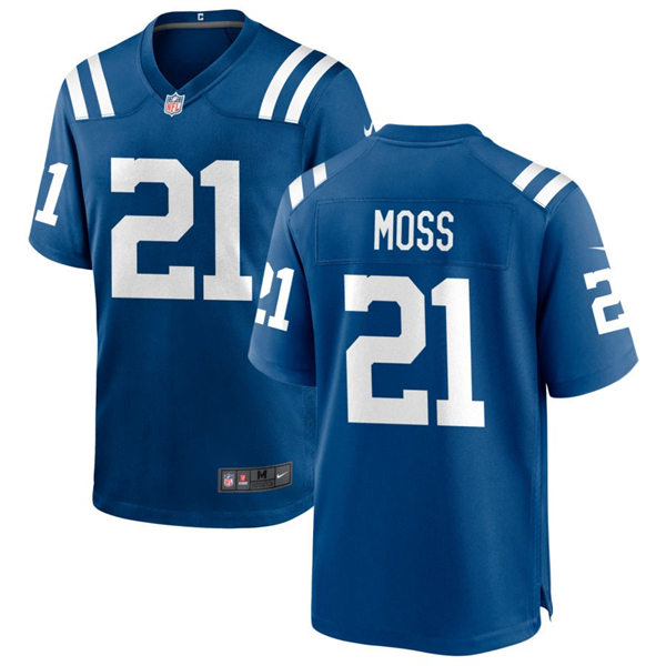  Mens Indianapolis Colts #21 Zack Moss Nike Royal Vapor Limited Player Jersey 