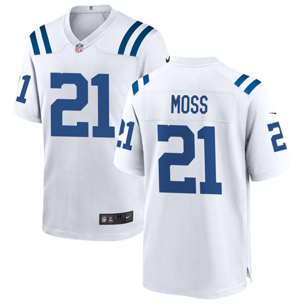  Mens Indianapolis Colts #21 Zack Moss Nike White Vapor Limited Jersey 