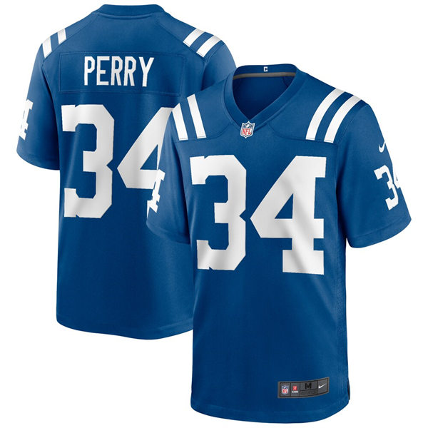  Mens Indianapolis Colts #34 Joe Perry Nike Royal Vapor Limited Player Jersey 