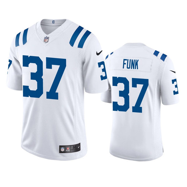  Mens Indianapolis Colts #37 Jake Funk Nike White Vapor Limited Jersey 