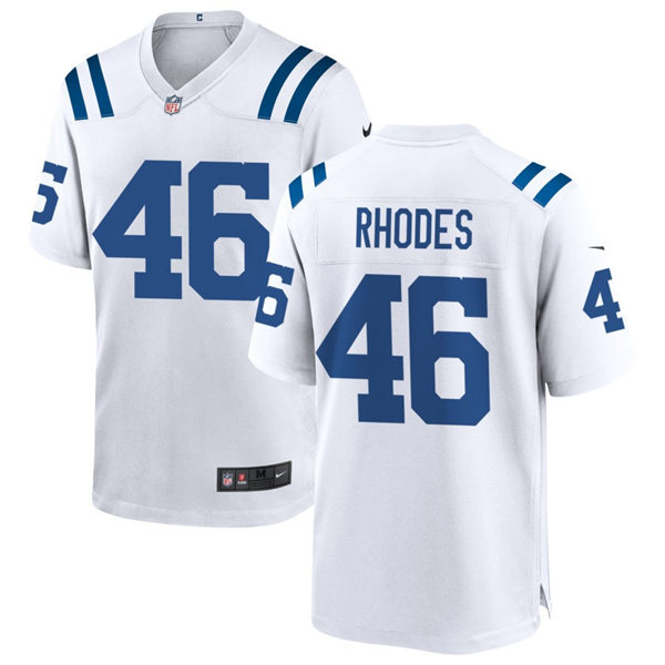  Mens Indianapolis Colts #46 Luke Rhodes Nike White Vapor Limited Jersey 