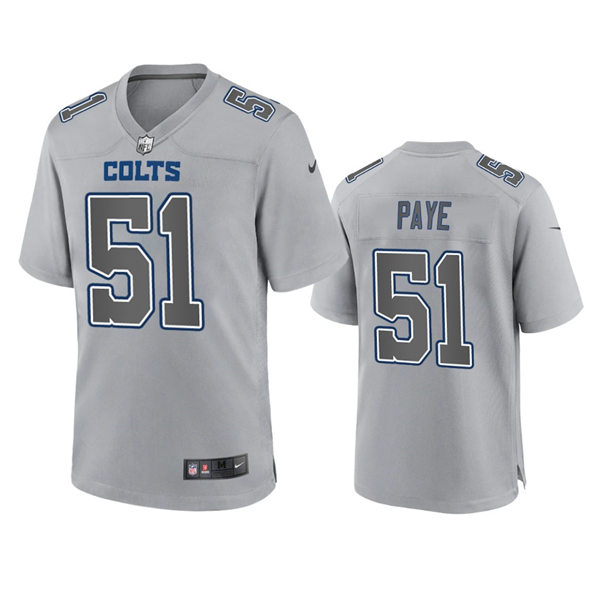  Mens Indianapolis Colts #51 Kwity Paye Gray Atmosphere Fashion Game Jersey 