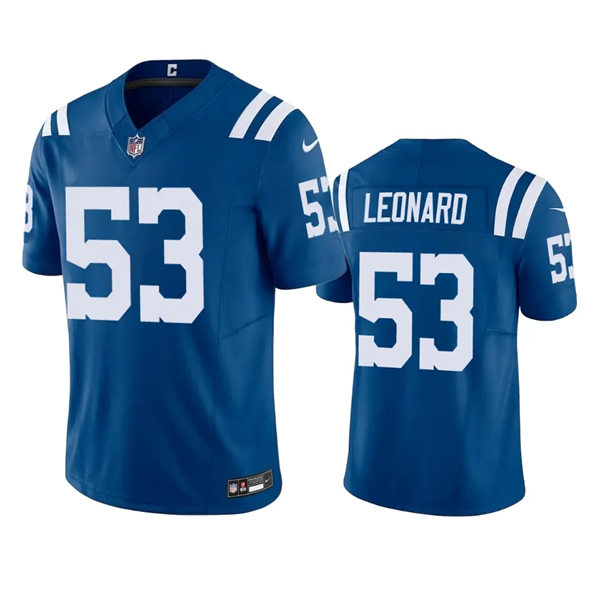  Mens Indianapolis Colts #53 Darius Leonard Royal Vapor F.U.S.E. Limited Jersey 