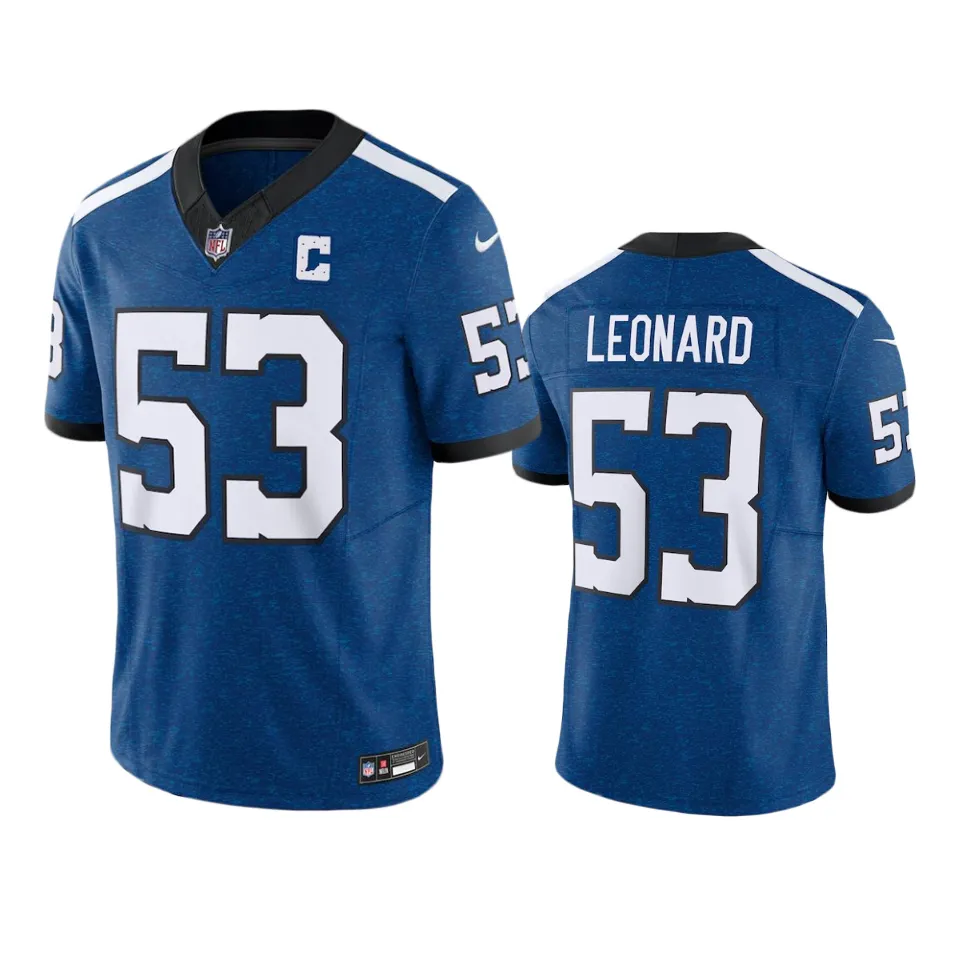  Mens Indianapolis Colts #53 Shaquille Leonard Royal Indiana Nights Alternate Vapor F.U.S.E. Limited Jersey 