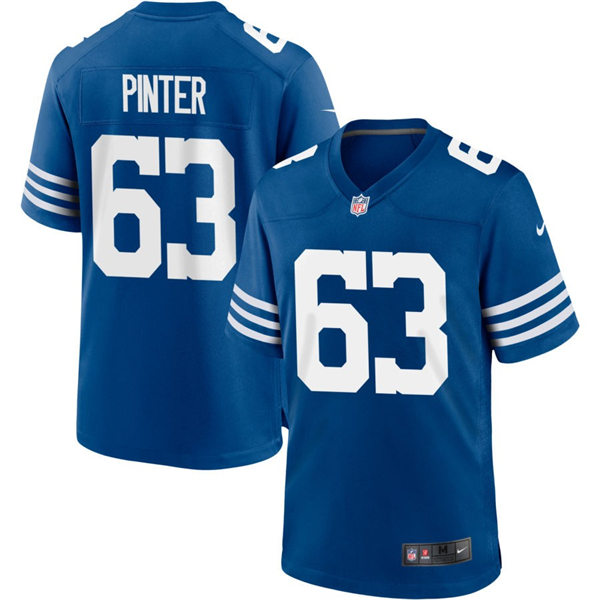  Mens Indianapolis Colts #63 Danny Pinter Nike Royal Alternate Retro Vapor Limited Jersey 