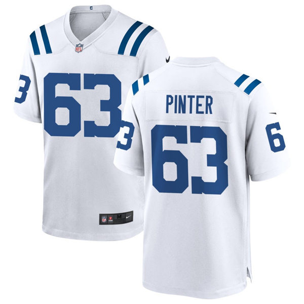  Mens Indianapolis Colts #63 Danny Pinter Nike White Vapor Limited Jersey 