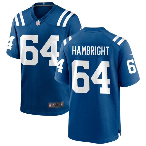  Mens Indianapolis Colts #64 Arlington Hambright Nike Royal Vapor Limited Player Jersey 