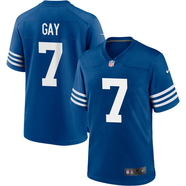  Mens Indianapolis Colts #7 Matt Gay Nike Royal Alternate Retro Vapor Limited Jersey 