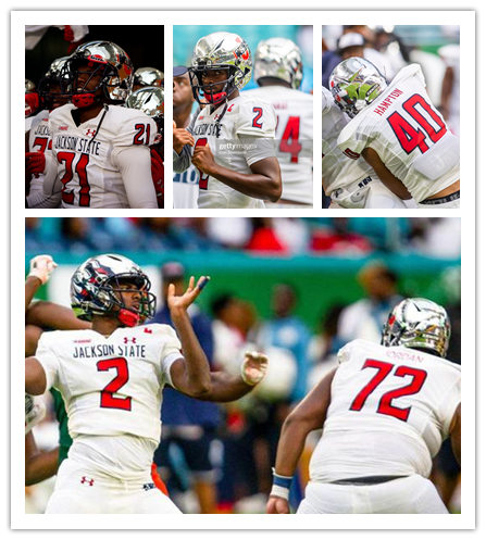  Mens Jackson State Tigers Custom Walter Payton Jackie Slater Isaiah Bolden Coynis Miller Under Armour White Red Football Jersey  