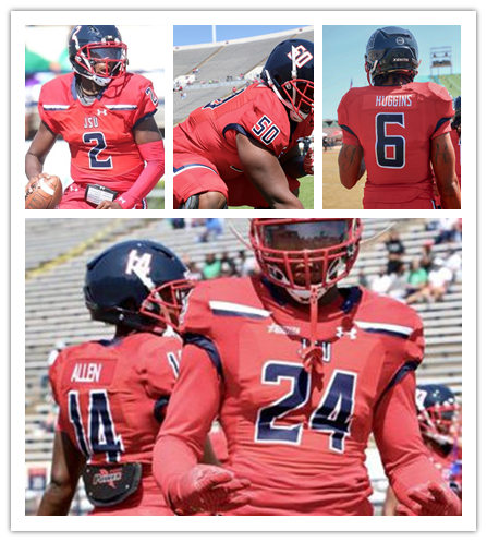  Mens Jackson State Tigers Custom Walter Payton Jackie Slater Shedeur Sanders Aubrey Miller Jr. James Houston Under Armour Red Football Jersey  