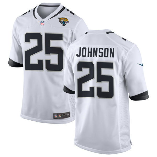  Mens Jacksonville Jaguars #25 D'Ernest Johnson Nike White Vapor Untouchable Limited Jersey 