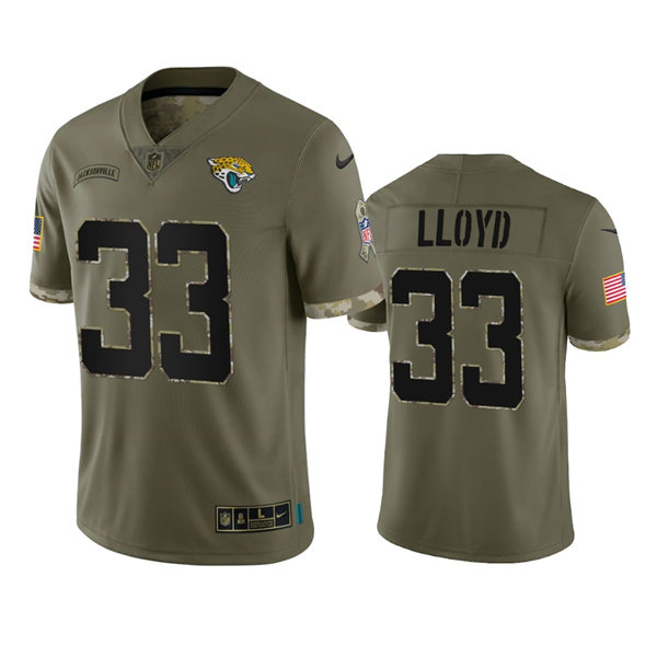  Mens Jacksonville Jaguars #33 Devin Lloyd Olive 2022 Salute To Service Limited Jersey 