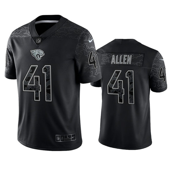  Mens Jacksonville Jaguars #41 Josh Allen Black Reflective Limited Jersey 