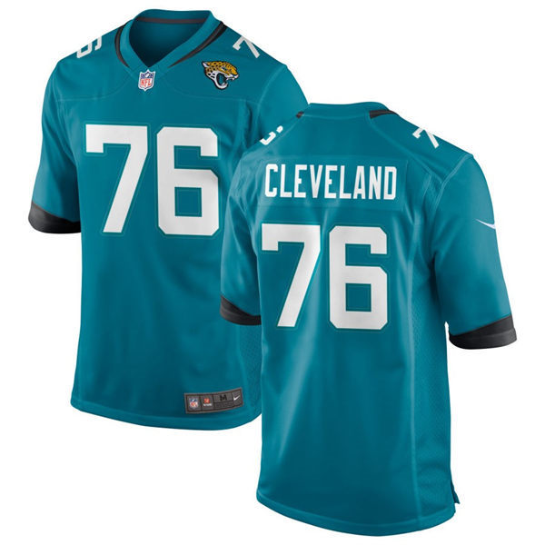  Mens Jacksonville Jaguars #76 Ezra Cleveland Nike Teal Alternate Vapor Untouchable Limited Jersey 