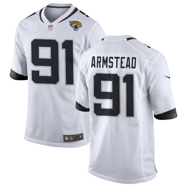  Mens Jacksonville Jaguars #91 Arik Armstead Nike White Vapor Untouchable Limited Jersey 