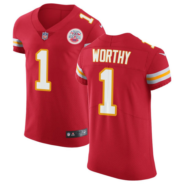  Mens Kansas City Chiefs #1 Xavier Worthy Nike Red Vapor Untouchable Limited Jersey 