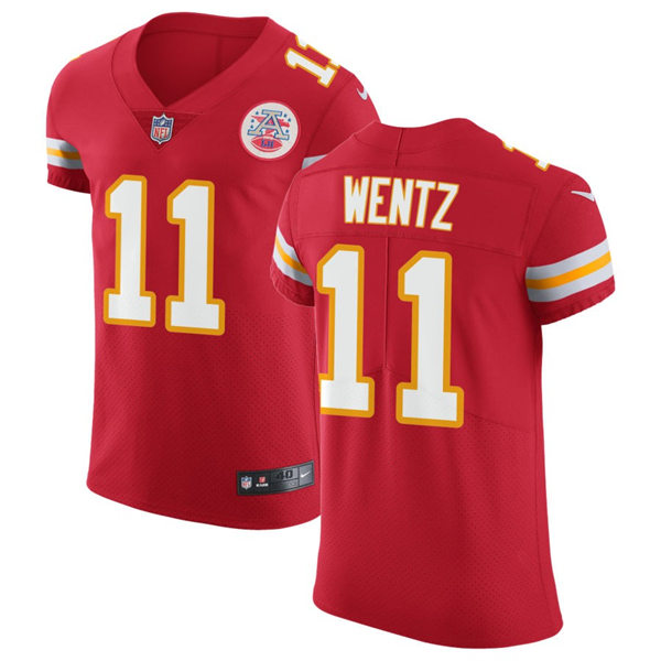  Mens Kansas City Chiefs #11 Carson Wentz Nike Red Vapor Untouchable Limited Jersey 