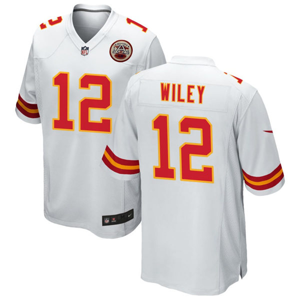  Mens Kansas City Chiefs #12 Jared Wiley Nike White Vapor Untouchable Limited Jersey 