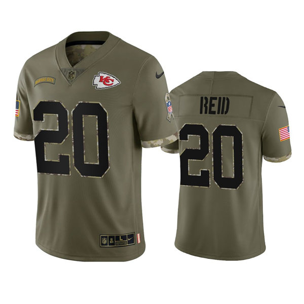  Mens Kansas City Chiefs #20 Justin Reid Nike 2022 Salute To Service Limited Jersey - Olive 