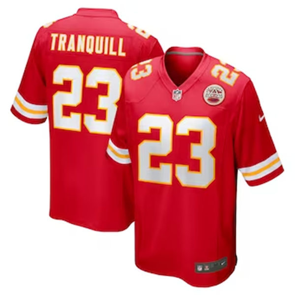  Mens Kansas City Chiefs #23 Drue Tranquill Nike Red Vapor Untouchable Limited Jersey 