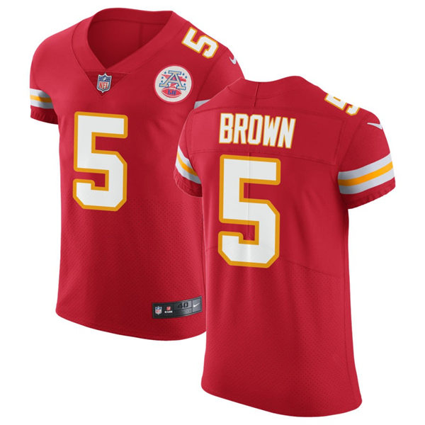  Mens Kansas City Chiefs #5 Marquise Brown  Nike Red Vapor Untouchable Limited Jersey 