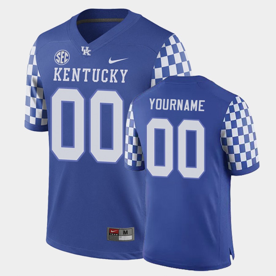  Mens Kentucky Wildcats CUSTOM  ROYAL Nike NCAA COLLEGE FOOTBALL GAME JERSEY 