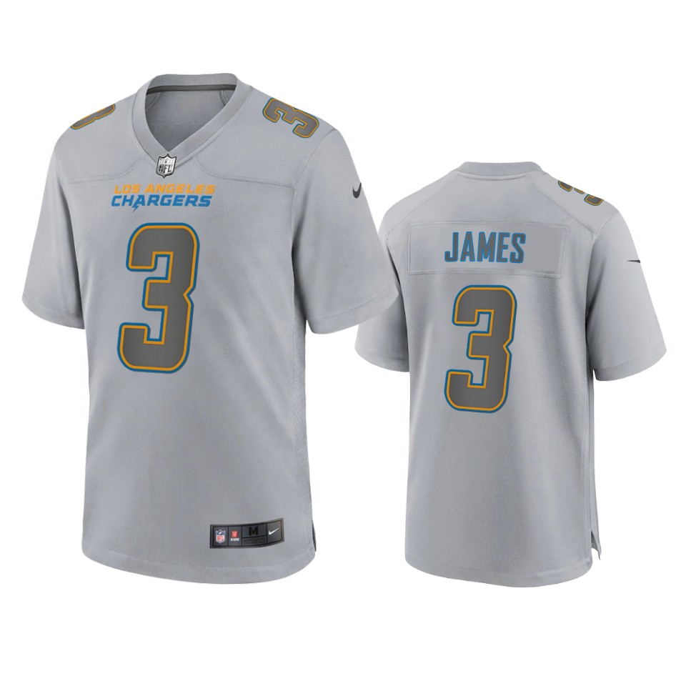  Mens Los Angeles Chargers #3 Derwin James Gray Atmosphere Fashion Game Jersey 