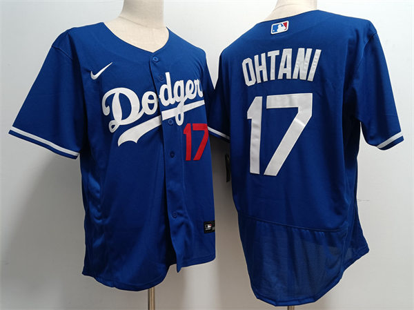  Mens Los Angeles Dodgers #17 Shohei Ohtani Nike Royal Alternate FlexBase Player Jersey 