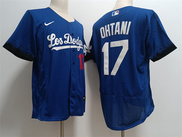  Mens Los Angeles Dodgers #17 Shohei Ohtani Nike Royal City Connect Jersey 