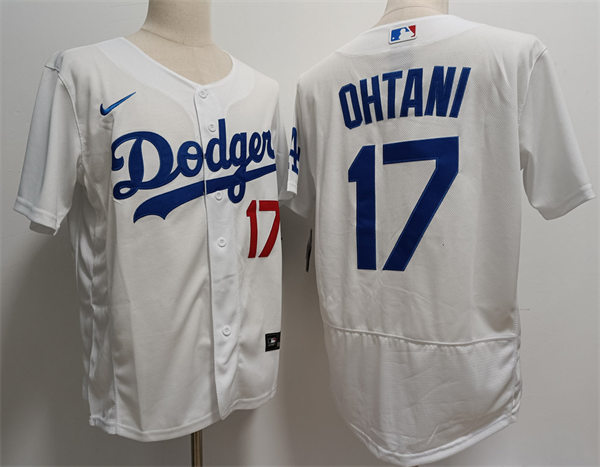  Mens Los Angeles Dodgers #17 Shohei Ohtani Nike White Home FlexBase Player Jersey 