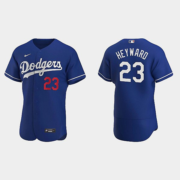  Mens Los Angeles Dodgers #23 Jason Heyward Nike Royal Alternate FlexBase Player Jersey 