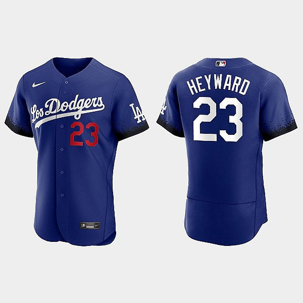  Mens Los Angeles Dodgers #23 Jason Heyward Nike Royal City Connect Jersey 