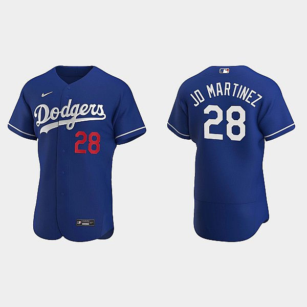  Mens Los Angeles Dodgers #28 J. D. Martinez Nike Royal Alternate FlexBase Player Jersey 