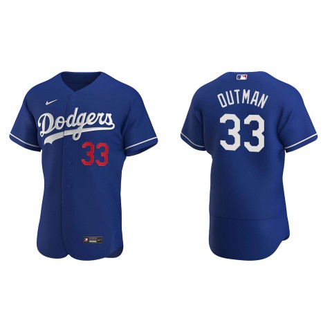  Mens Los Angeles Dodgers #33 James Outman Nike Royal Alternate FlexBase Player Jersey 