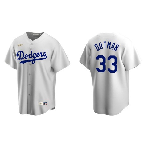  Mens Los Angeles Dodgers #33 James Outman Nike White Cooperstown Jersey 