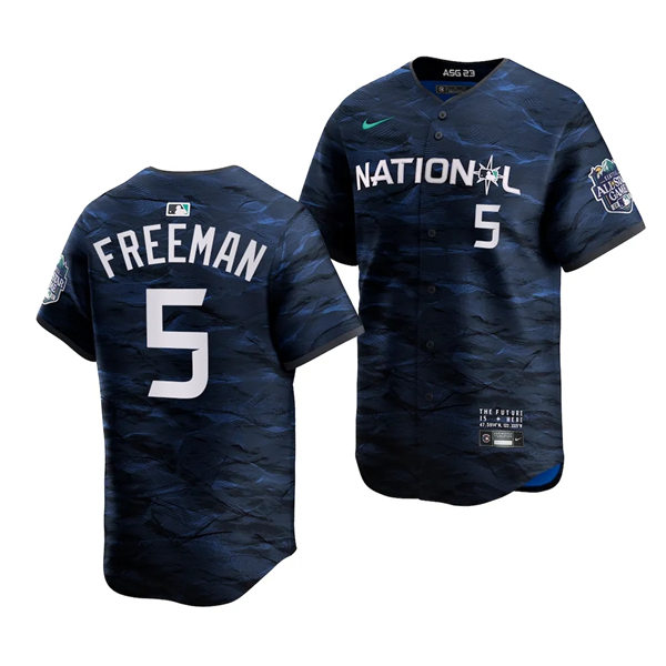  Mens Los Angeles Dodgers #5 Freddie Freeman National League 2023 MLB All-Star Game Limited Player Jersey Navy 