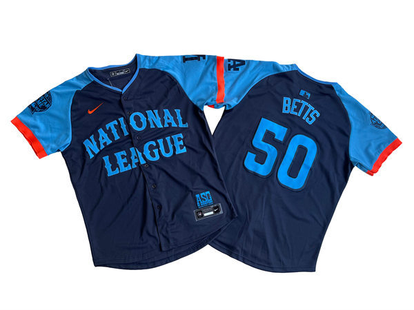  Mens Los Angeles Dodgers #50 Mookie Betts National League Nike 2024 MLB All-Star Game Limited Jersey - Navy 