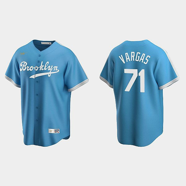  Mens Los Angeles Dodgers #71 Miguel Vargas Nike Light Blue Cooperstown Collection Alternate Jersey 