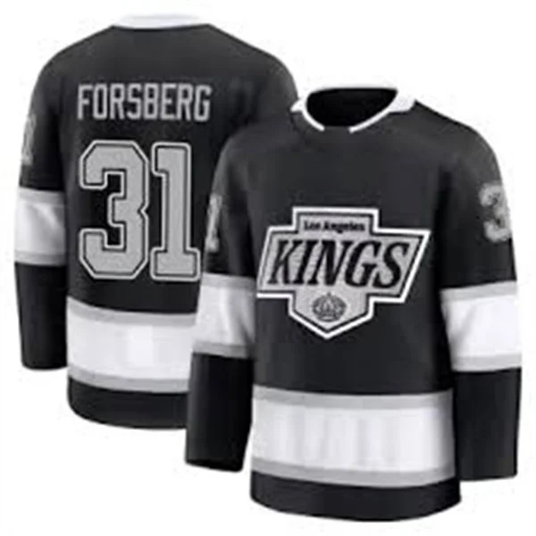  Mens Los Angeles Kings #31 Anton Forsberg Fanatics Black Home Premium Player Jersey 