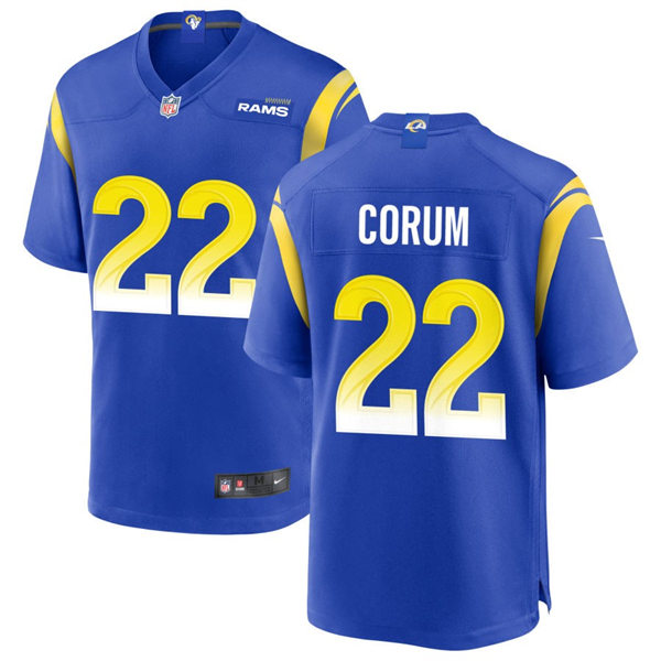  Mens Los Angeles Rams #22 Blake Corum Nike Royal Vapor Untouchable Limited Jersey 