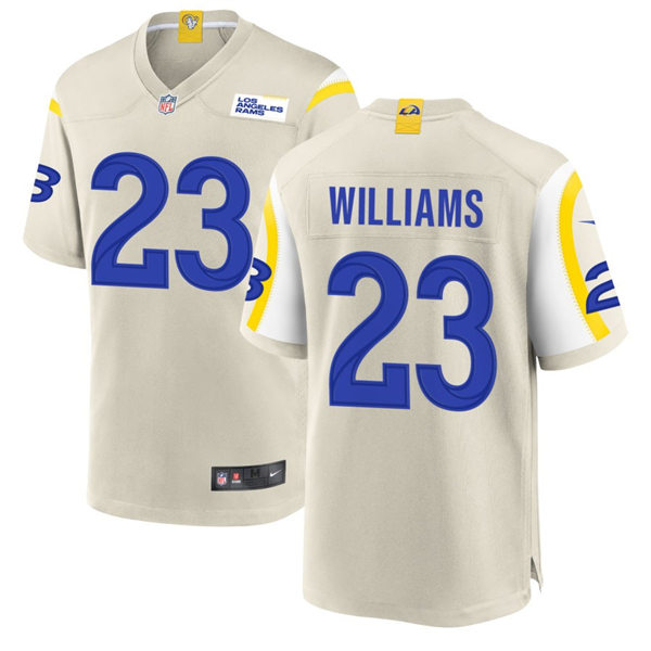  Mens Los Angeles Rams #23 Kyren Williams Nike Bone Vapor Untouchable Limited Jersey 