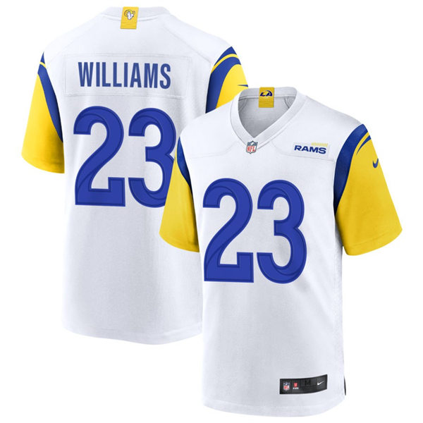 Mens Los Angeles Rams #23 Kyren Williams Nike White Alternate Vapor Limited Jersey 